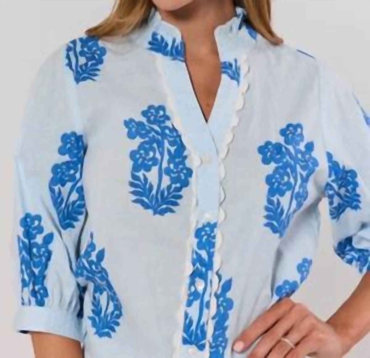 Thml - Floral Pattern Button Up Top