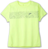 BROOKS Sprint Free Short Sleeve Tee in lime elevate - women's t-shirt - alternate view