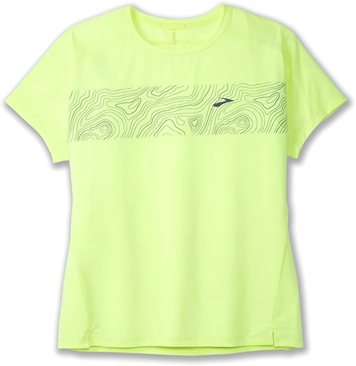 BROOKS Sprint Free Short Sleeve Tee in lime elevate - women's t-shirt - alternate view