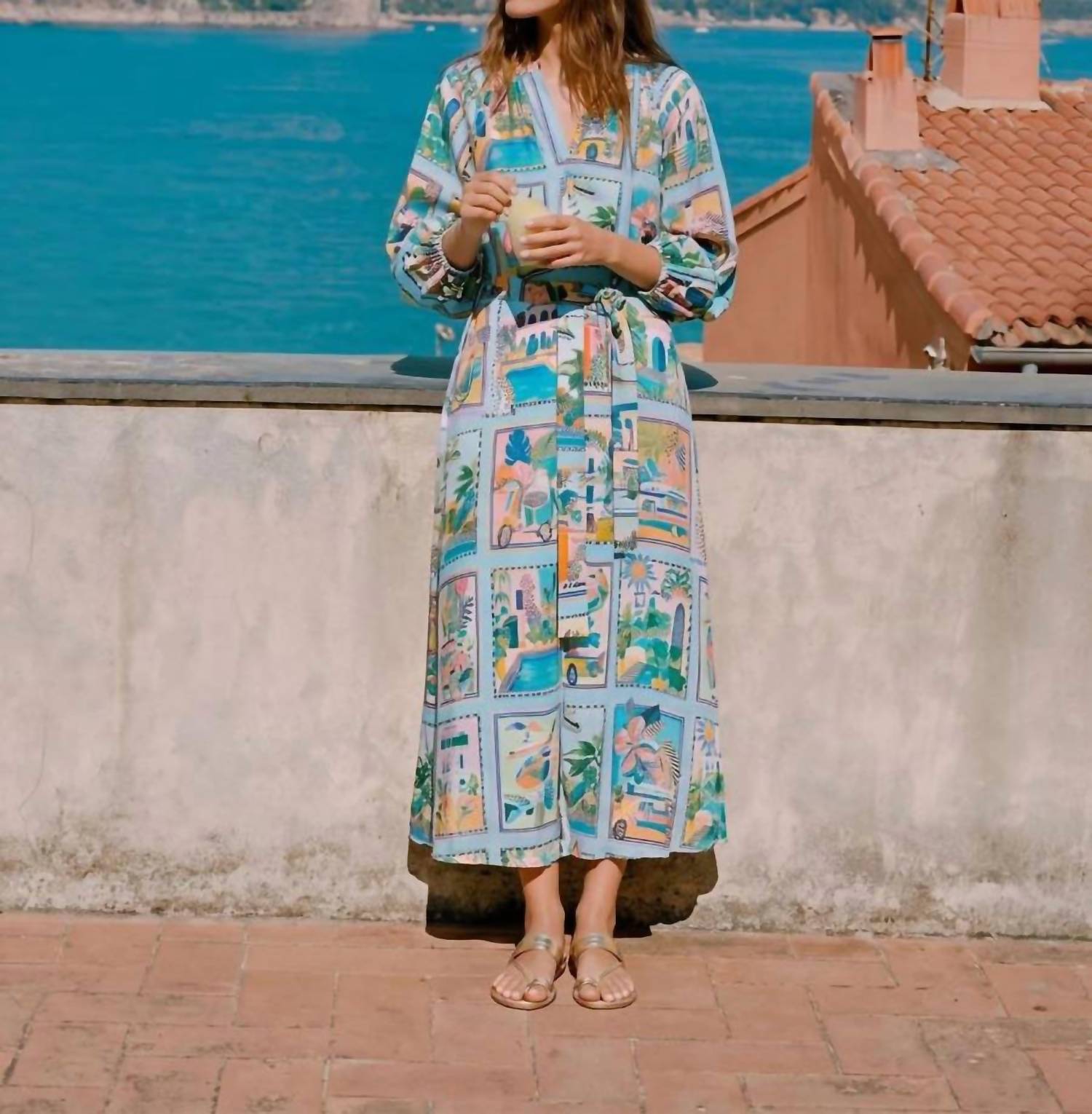 Joseph Ribkoff - tropical scenes print dress