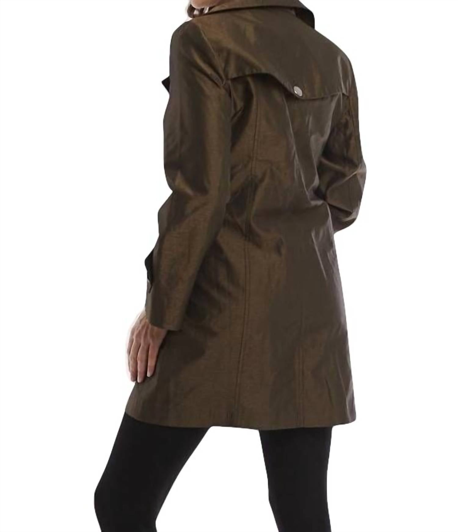 Metallic Double Breasted Rain Jacket