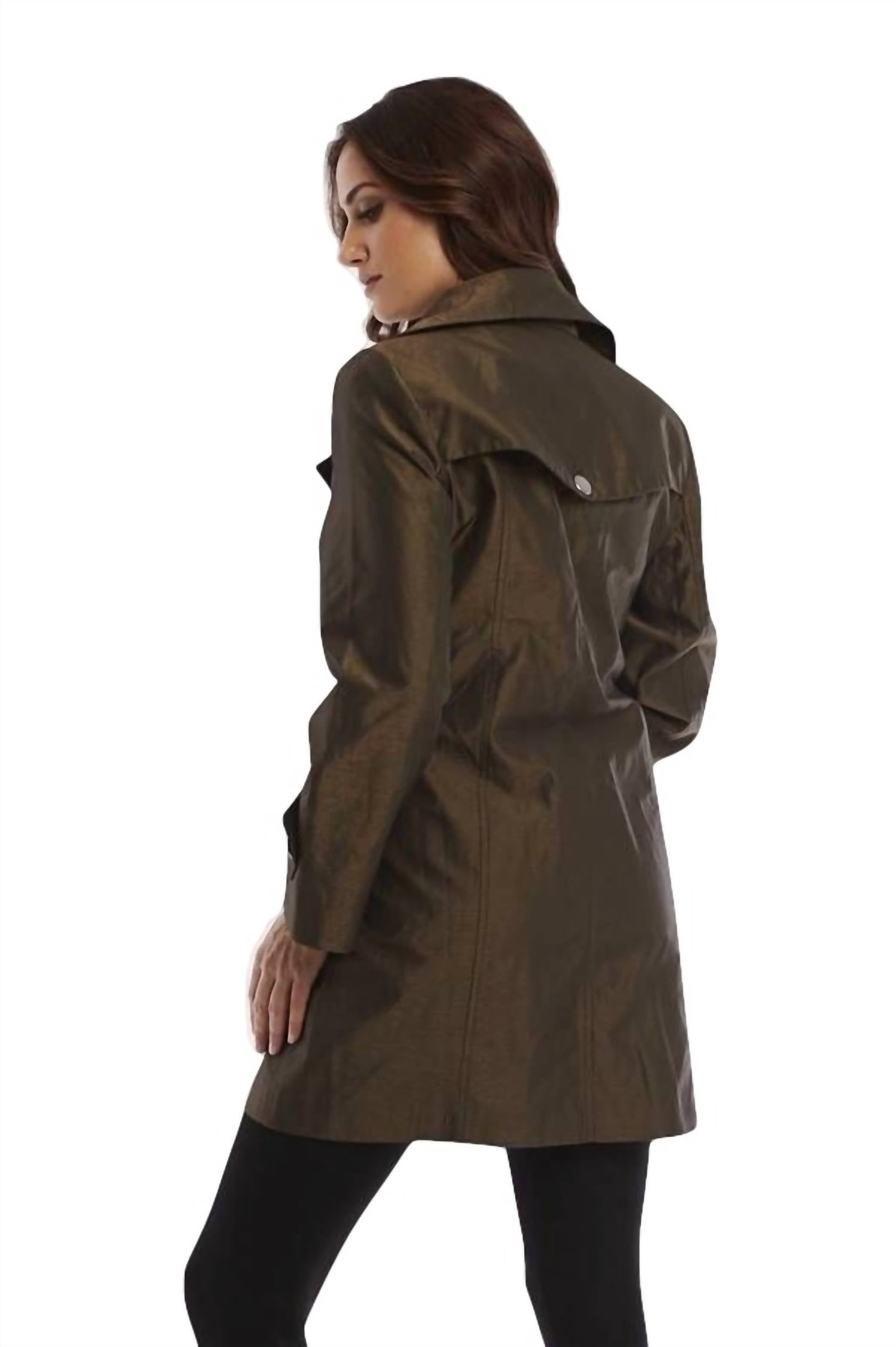 Metallic Double Breasted Rain Jacket
