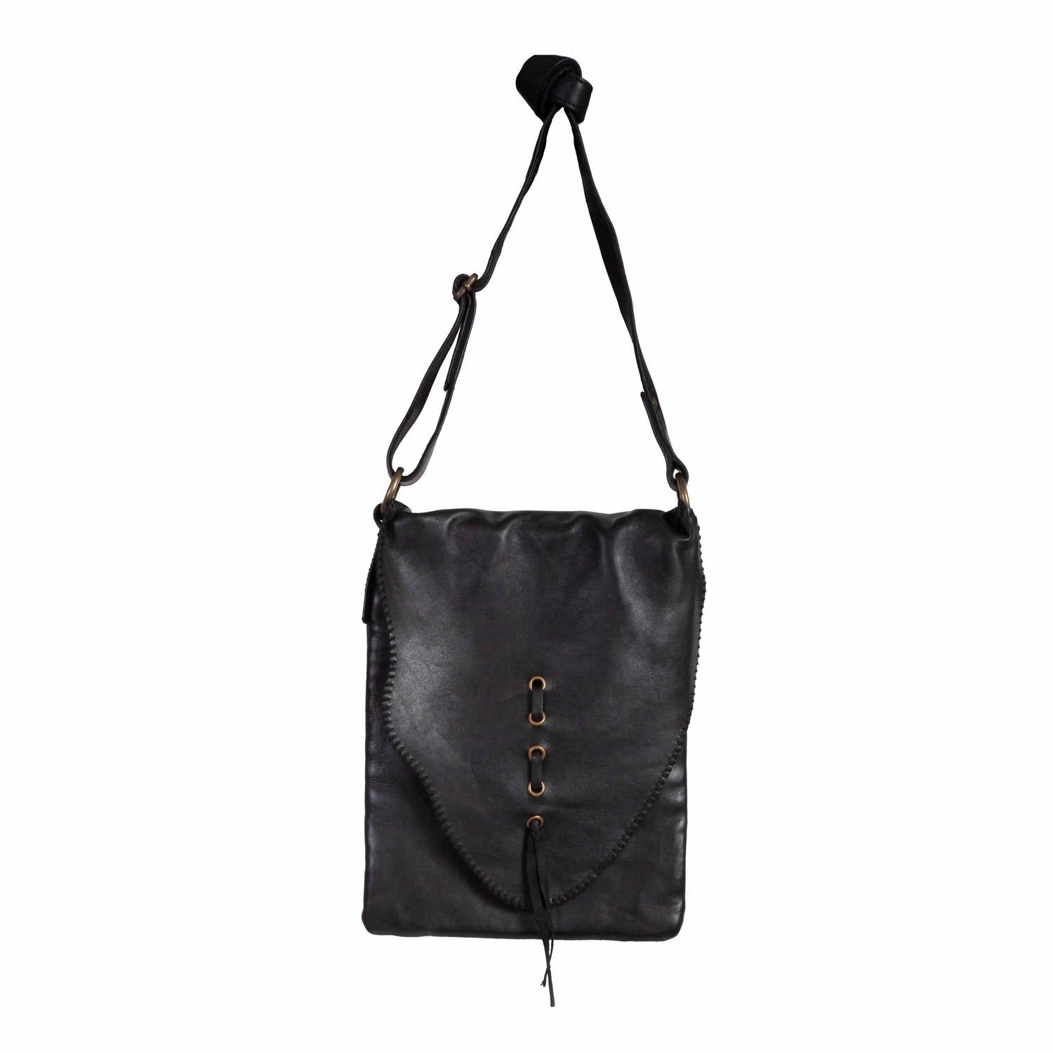 Scully Women's Whipstitch Leather Handbag Purse in black - women's bag