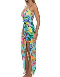 Luli Fama - Ocean's Kiss Ruched Front Tank Maxi Dress