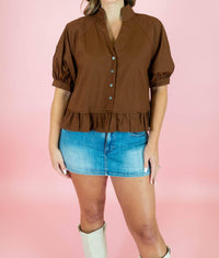 Entro - Boutique Style Ruffle Hem Blouse