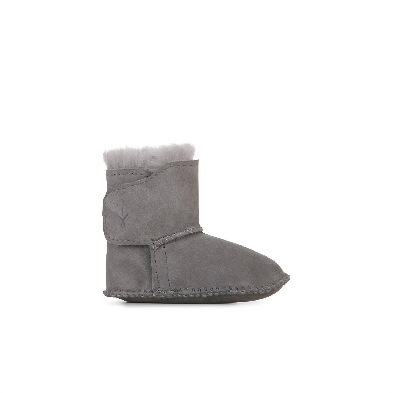 EMU Australia Girls Sheepskin Booties in charcoal anthracite - kids' shoe - alternate view