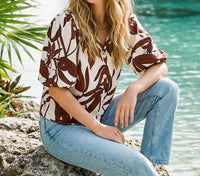 Karen Kane - Puff Sleeve Button-Front Top