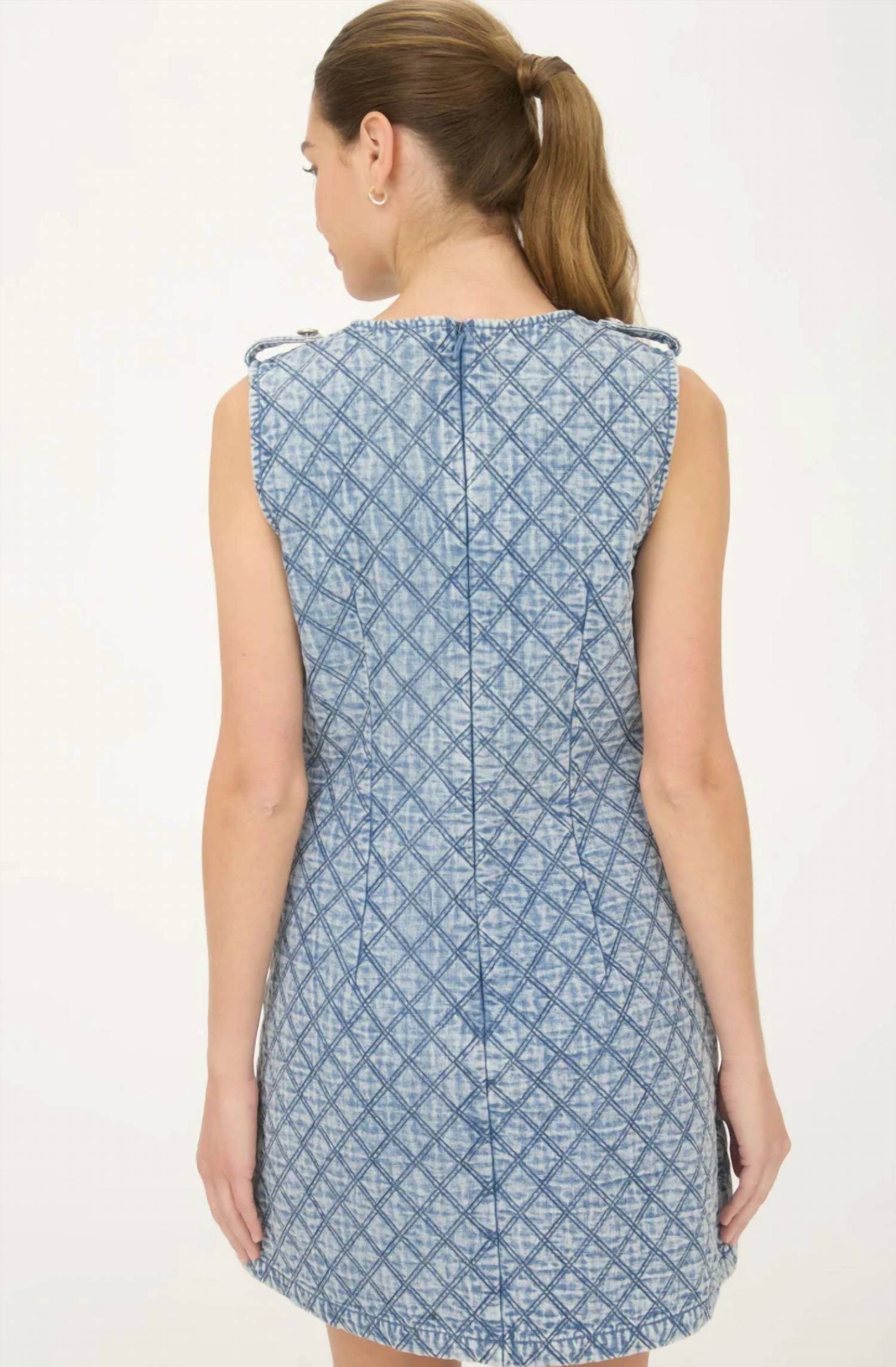 Zoe And Claire - Quilted Denim Dress