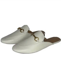 Kaitlyn Pan Shoes Women's Elegant Slip-on Loafers Mules in white - women's shoe