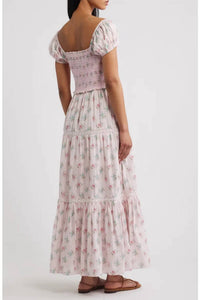 Loveshackfancy - Amandla Floral Smock Bodice Cotton Maxi Dress