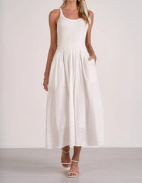 Elan - Mixed Media Midi Dress