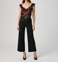 Paige - Anessa Cropped Luxe Coating Wide Leg Pants