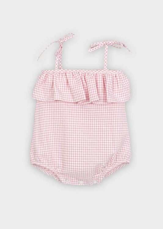 Minhon - Baby GIrl Gingham Ruffle Romper