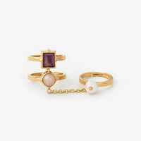 Avenue Chic - Women's Temple Muse Marsala Quartz Chain Ring