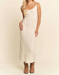 Davi & Dani - Sweater Knit Cable Longline Dress & Cardigan Set