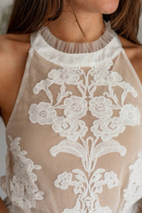 A Father's Love Everlasting Love Mini Dress in cream - women's dress - detail view