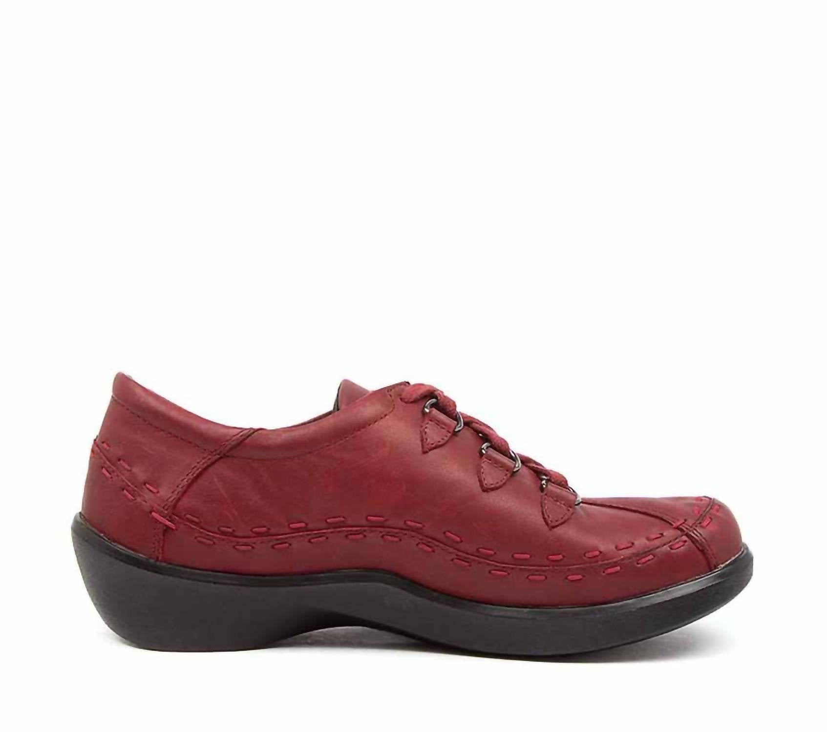 Ziera Women's Allsorts Shoe - Wide in rouge trooper oiled leather - women's sneaker