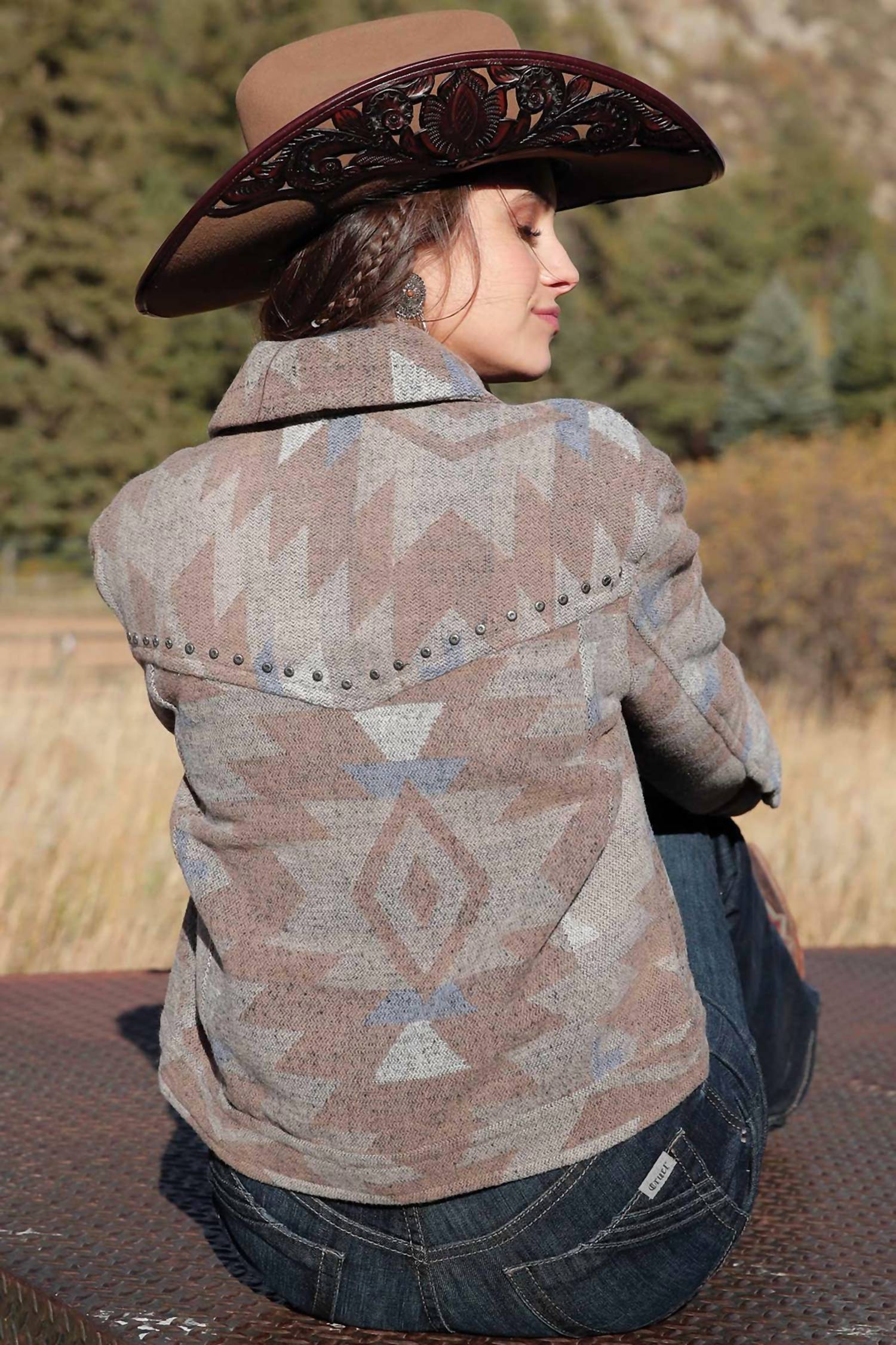 Cruel Girl - Women's Tweed Snap Closure Trucker Jacket