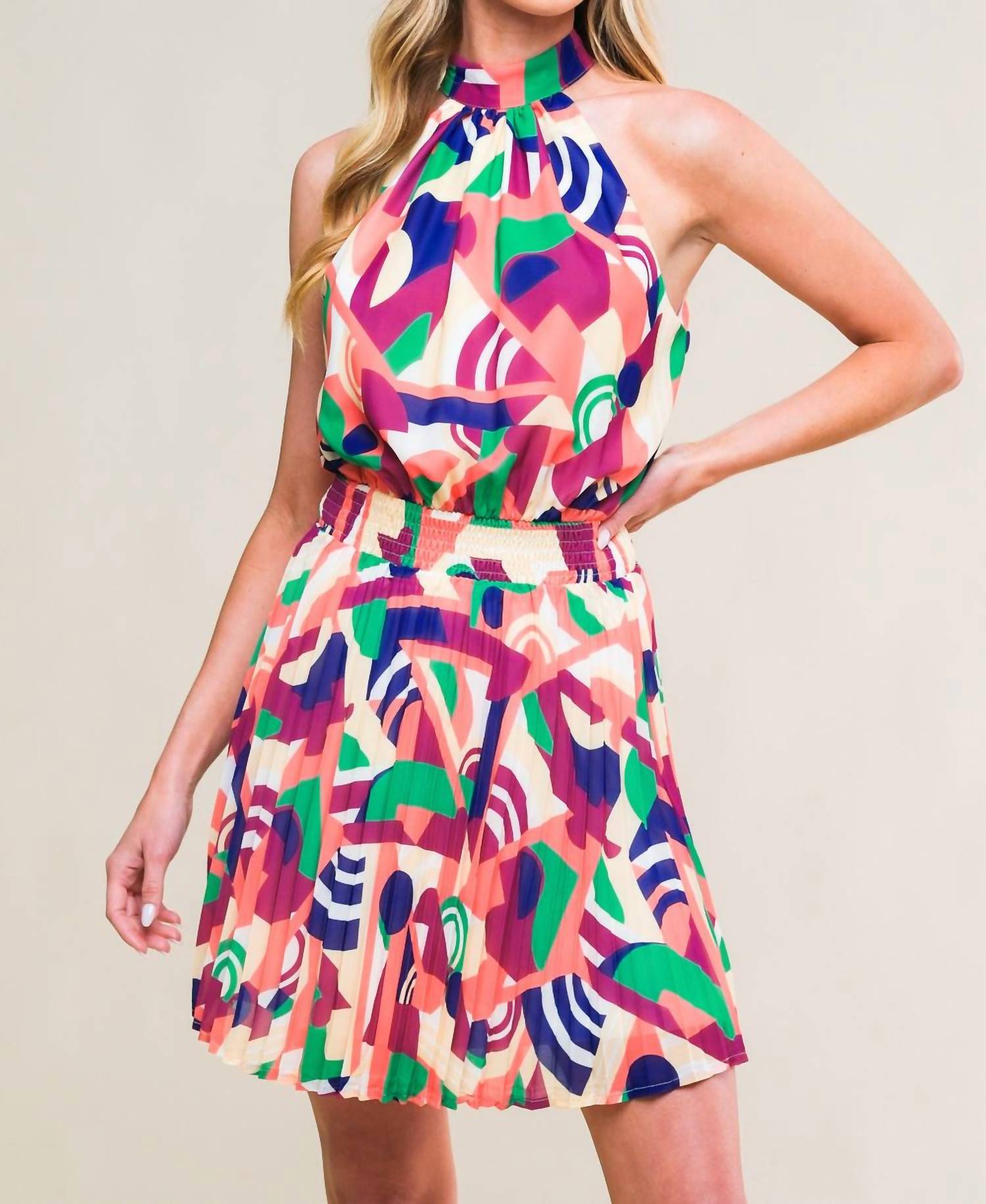 Flying Tomato - A Printed Woven Mini Dress
