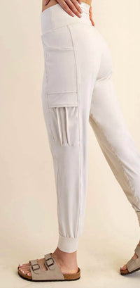 RAE MODE Plus Size Butter Jogger With Side Pockets in stone taupe - women's pants - alternate view