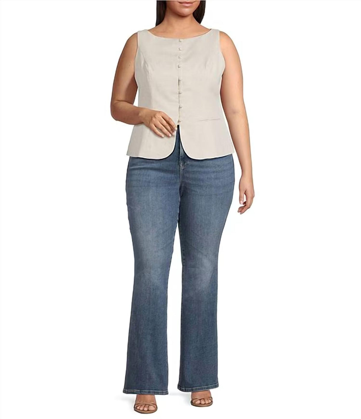 Lucy Paris - Round Neck Sleeveless Vest Top