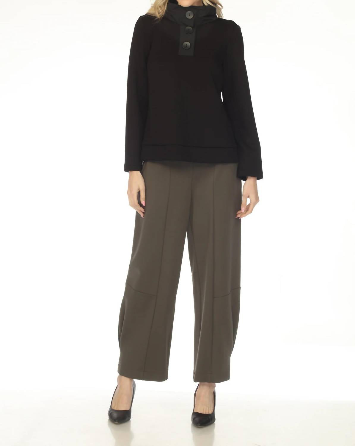Joseph Ribkoff - Heavy Knit Pull On Barrel Pants