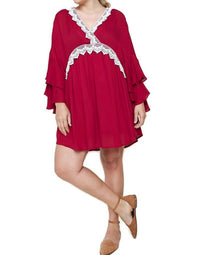 Umgee - Layered Ruffle Bell Sleeve Dress