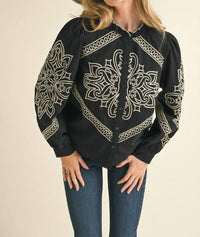 En Merci - Western Embroidered Top