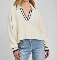 Gentle Fawn Tristan Pullover V Neck Sweater in cream - women's sweater