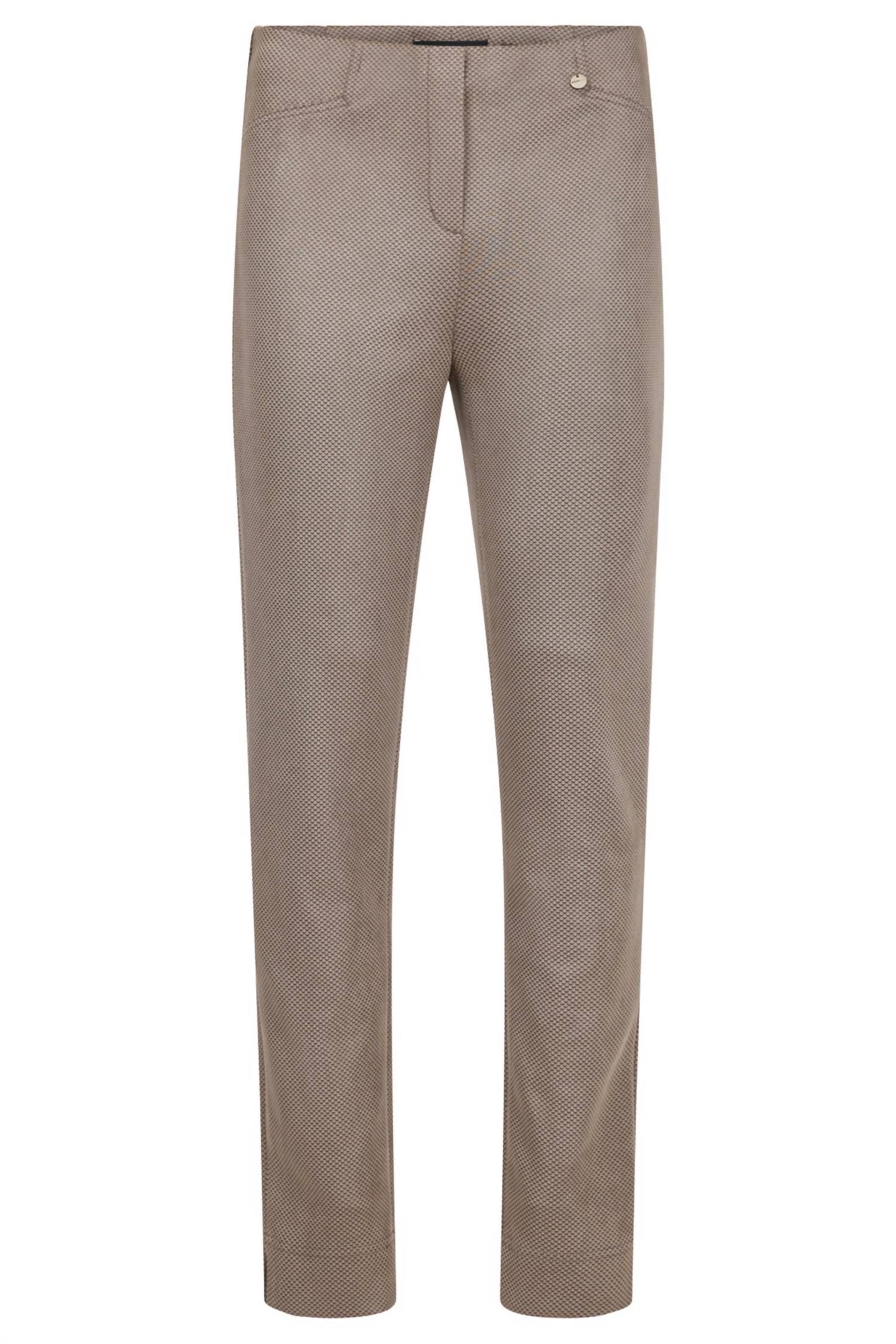 ROBELL Women's Lizard Pring Poly Suede Rose Slim Fit Pants in taupe - women's pants