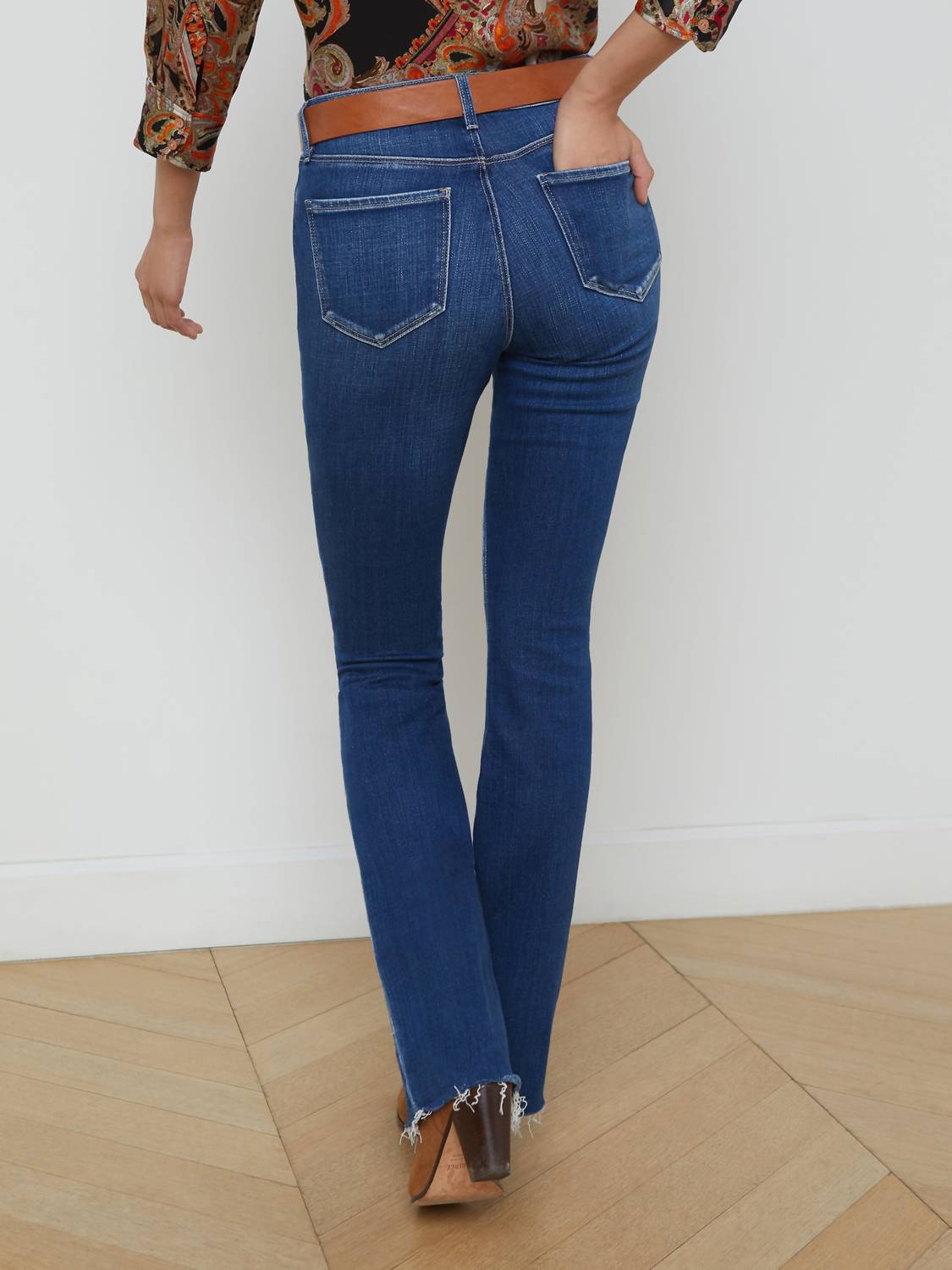 L'Agence - Ruth High Rise Straight Leg Denim Jean