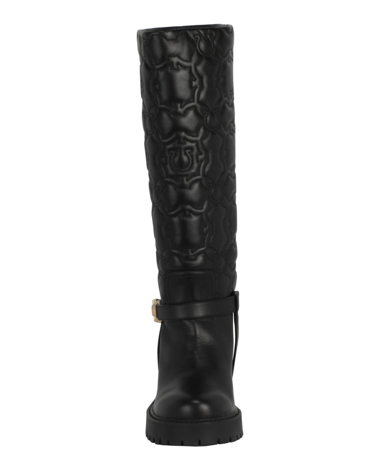 Salvatore Ferragamo Women's Shiran Knee-high Leather Boot in black - women's shoe - view 4