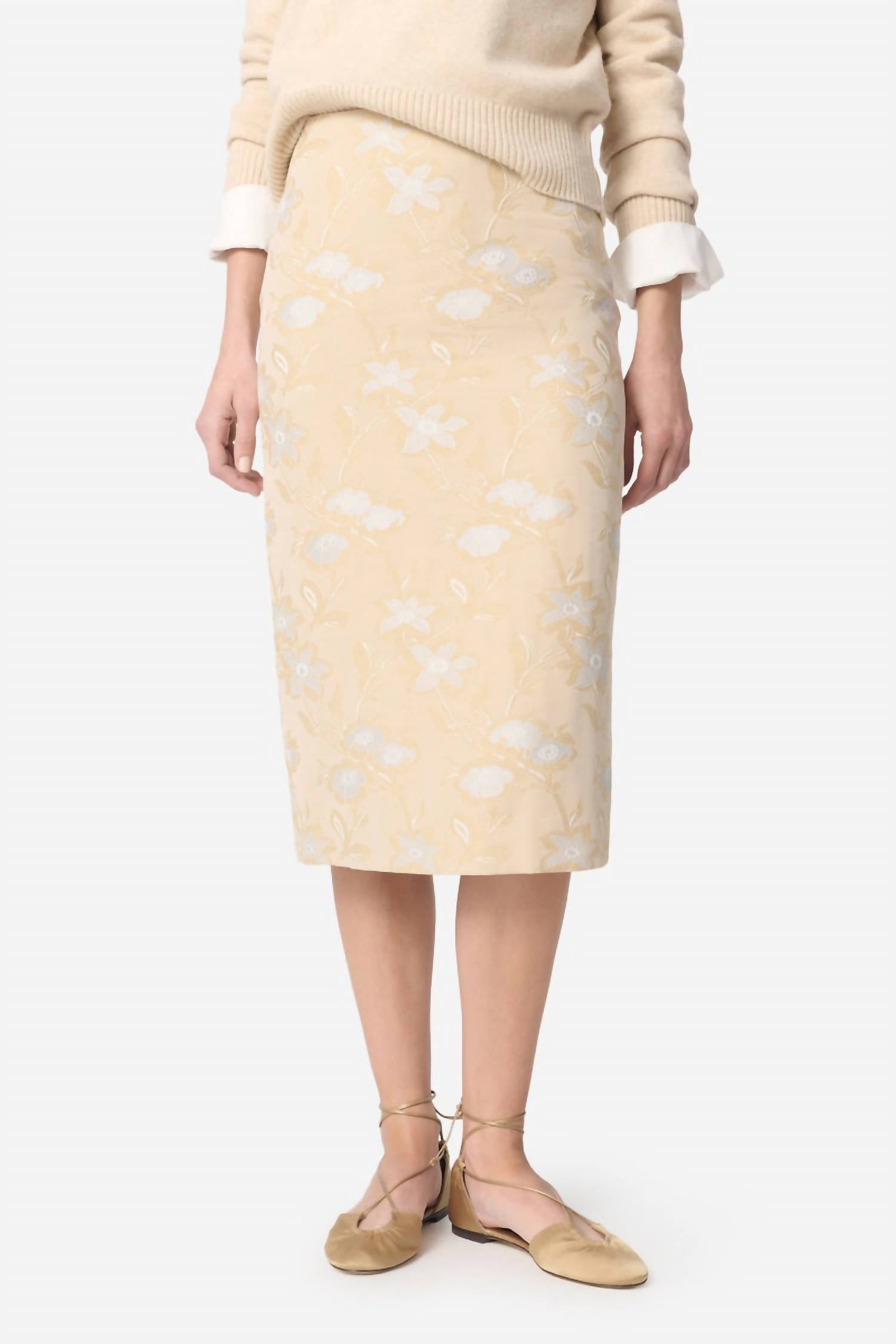 Vanessabruno - Gabriella Floral Jacquard Pencil Skirt
