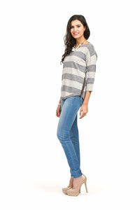 Papillon - Stripe Angora Sweater