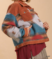 Stone Wash Vintage Pattern Jacket
