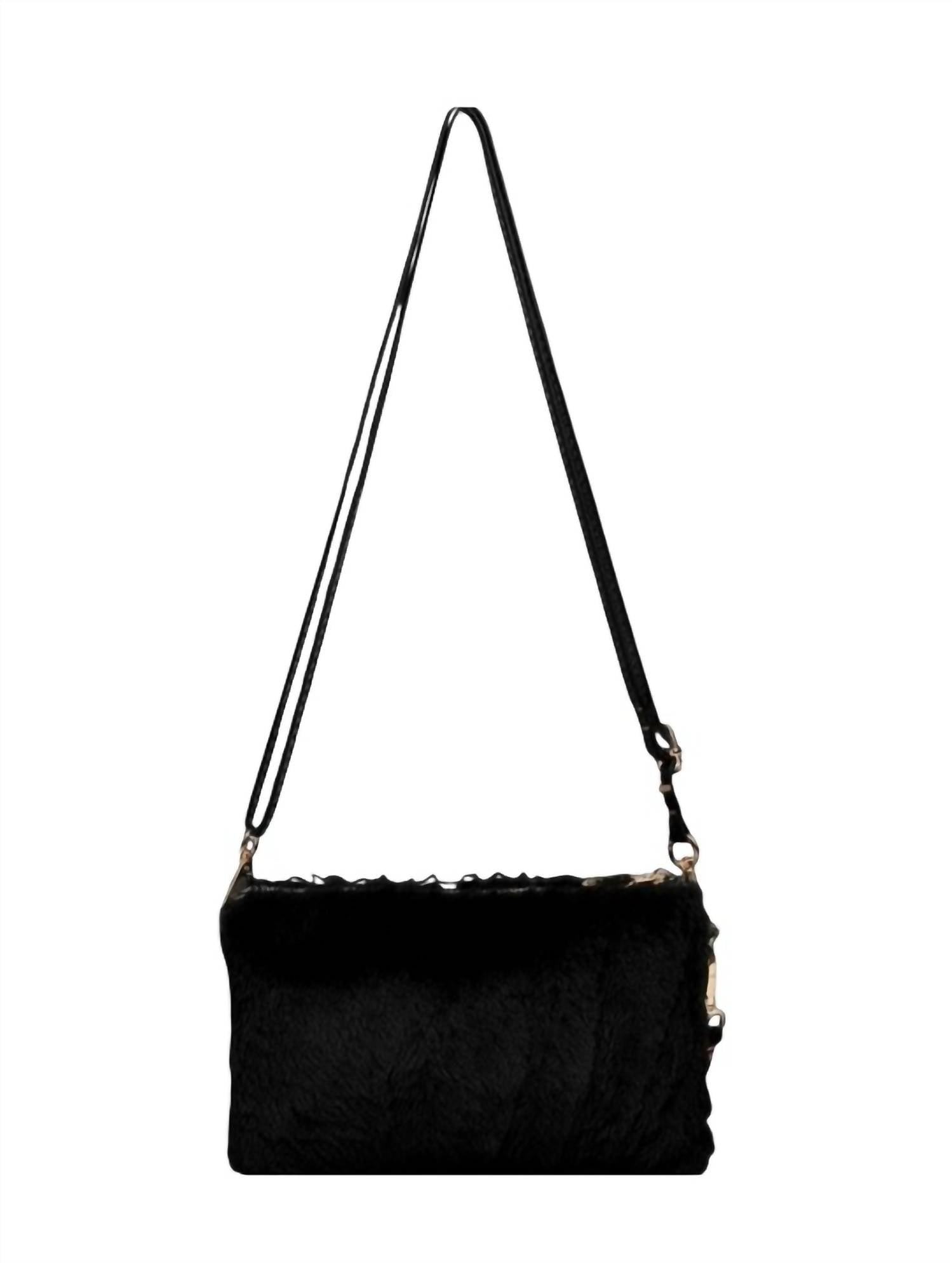 Jen & Co. - Women's Riley Fur Three Compartment Crossbody Wristlet Bag