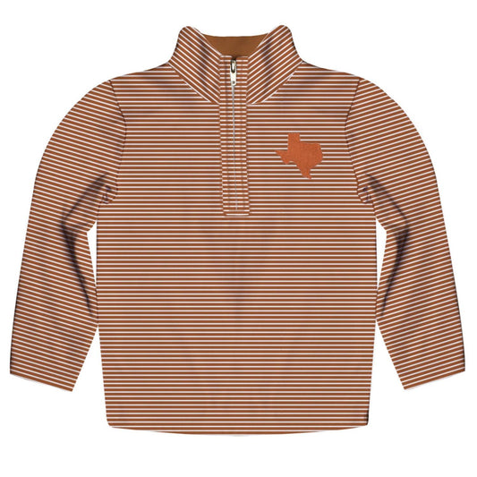 Vive La Fete - Boy's Texas Embroidered Stripes Quarter Zip Pullover