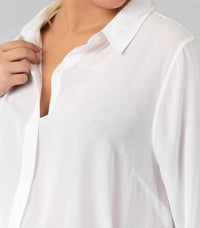 Nydj - Belted Tunic Collared Blouse - Plus