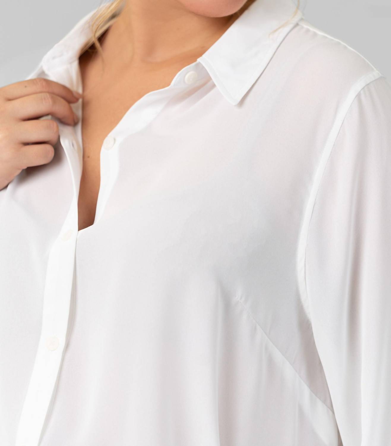 Nydj - Belted Tunic Collared Blouse - Plus