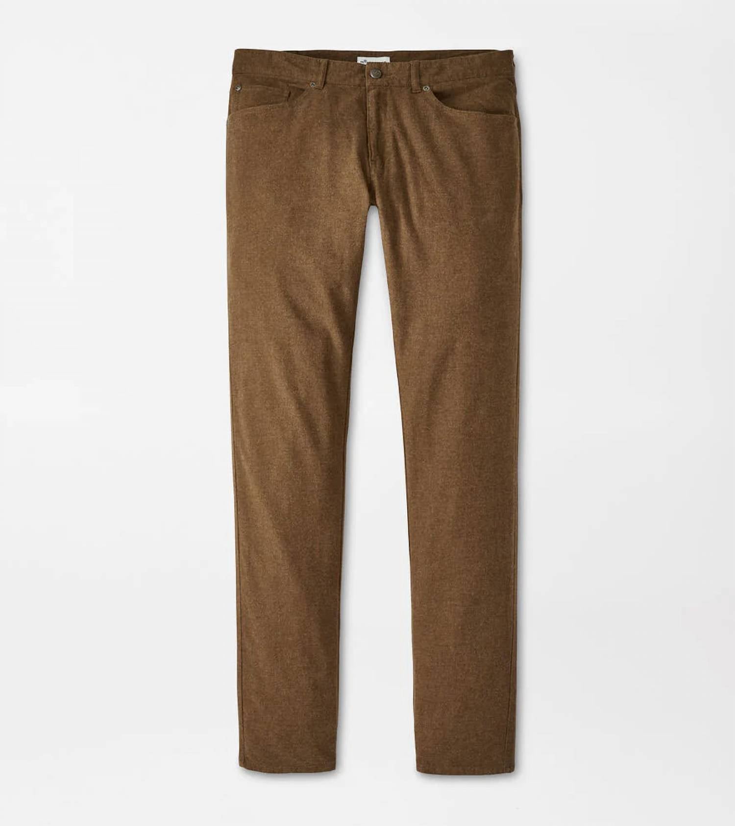PETER MILLAR Men's Mountainside Flannel Five-Pocket Pant in bourbon - men's pants