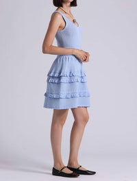 Minnie Rose - Viscose Pointelle Ruffle Sleeveless Dress