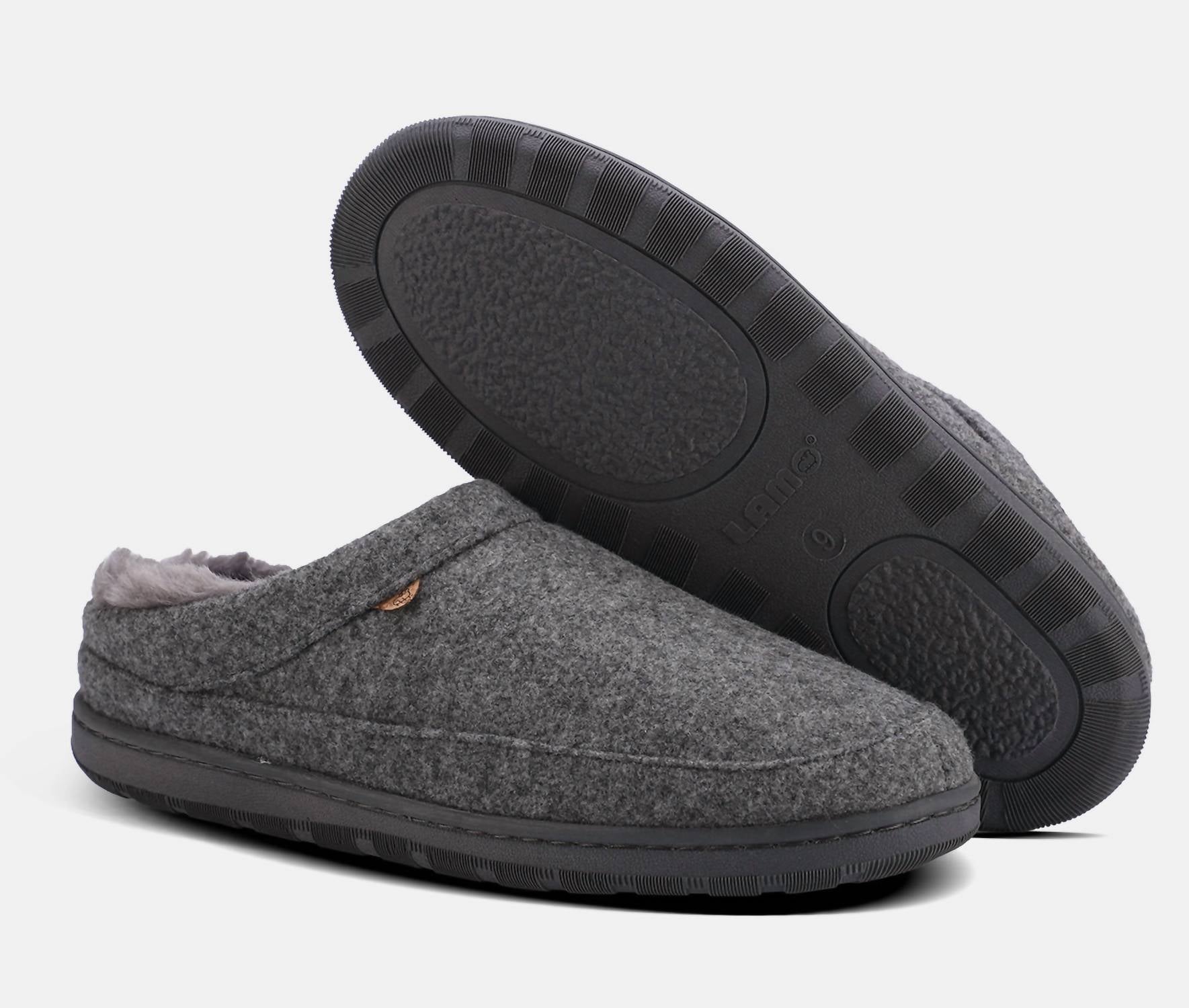 Lamo Men's Julian Clog Ii Slipper in grey wool - men's loafer - view 9