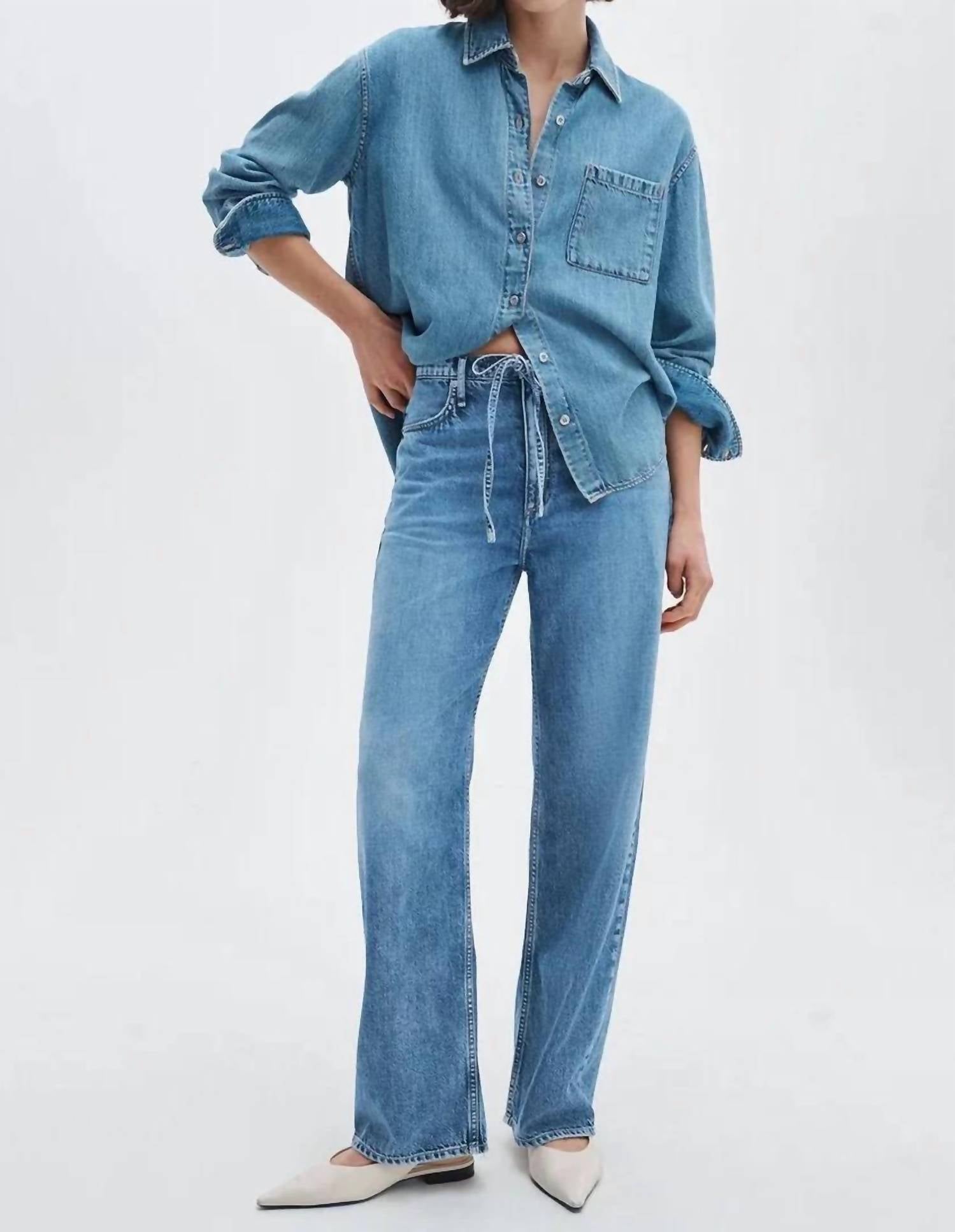 Rag & Bone - Phoebe Drawstring Wide Jeans