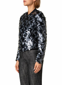 Akris Punto - Dot Sequins Ribbed Bomber Jacket
