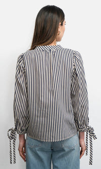 Greylin - Miui Puff Sleeve Stripe Shirt