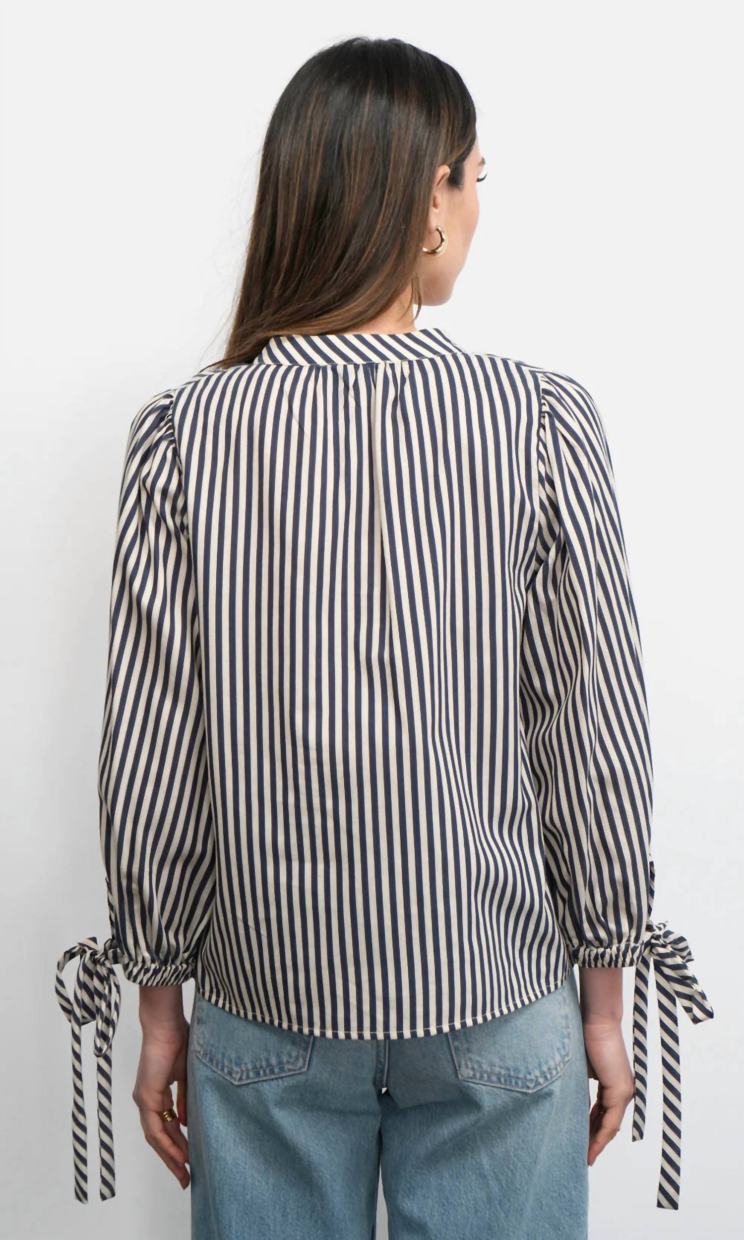 Greylin - Miui Puff Sleeve Stripe Shirt