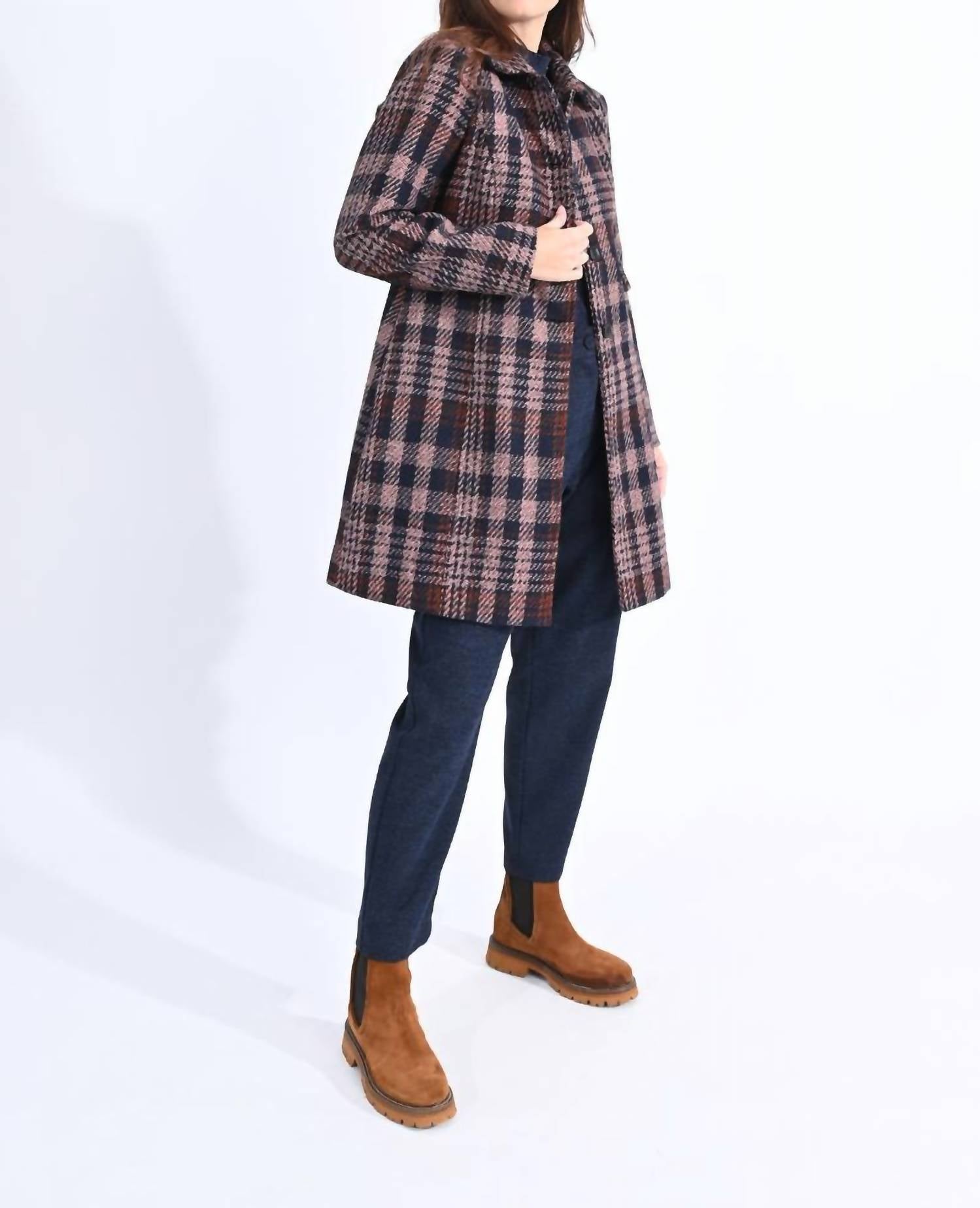 Plaid Pattern Woven Coat