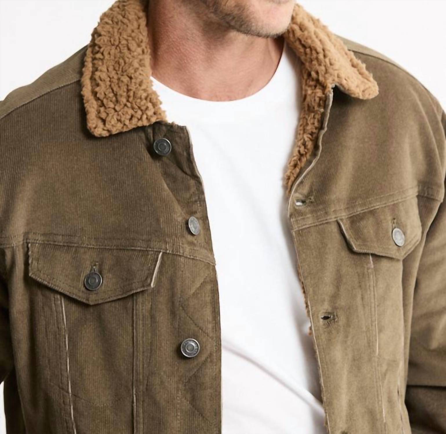 Jachs New York - Corduroy Sherpa Lined Trucker Jacket