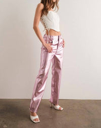 Papermoon - Aviana Metallic Wide Leg Pants