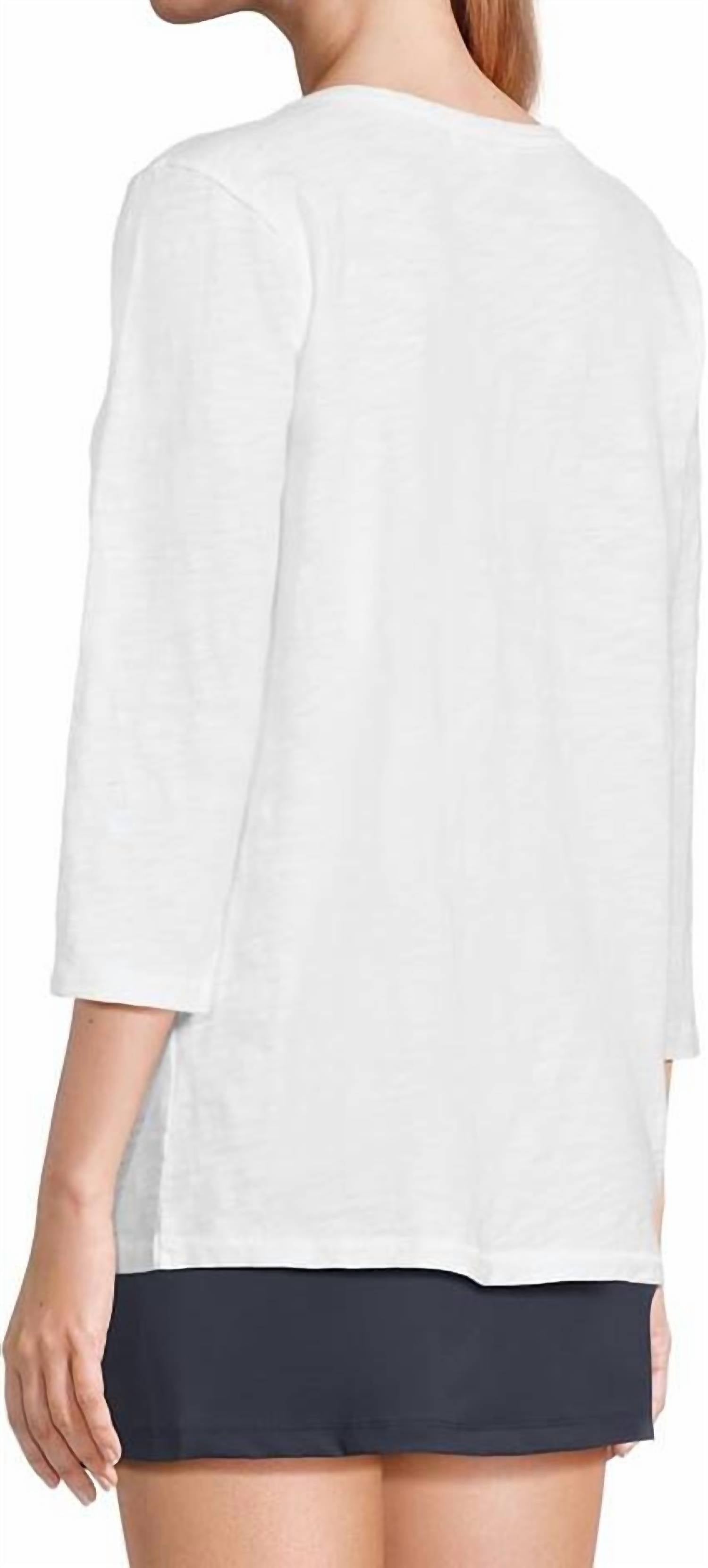 Mododoc - U-neck Quater Sleeve Fine Tee